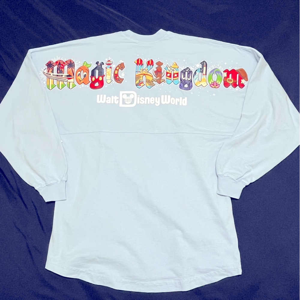 Disney Magic Kingdom Attraction & Character Letters Spirit Jersey NWT